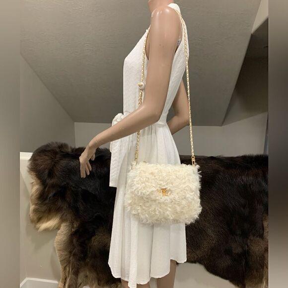 Handmade Genuine Curly Shearling Purse Includes 2 Chain Styles - Picture 7 of 16